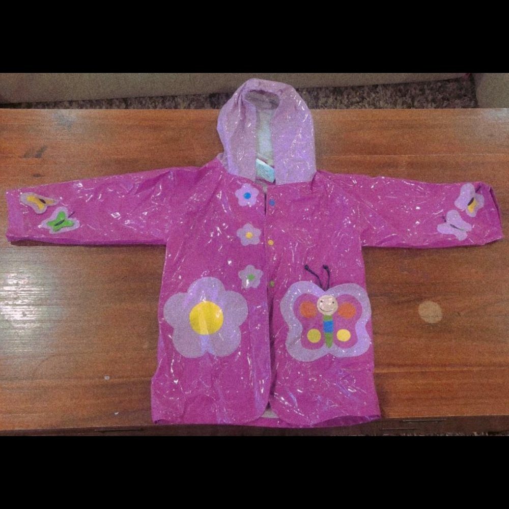 Girls Purple butterfly raincoat✨
